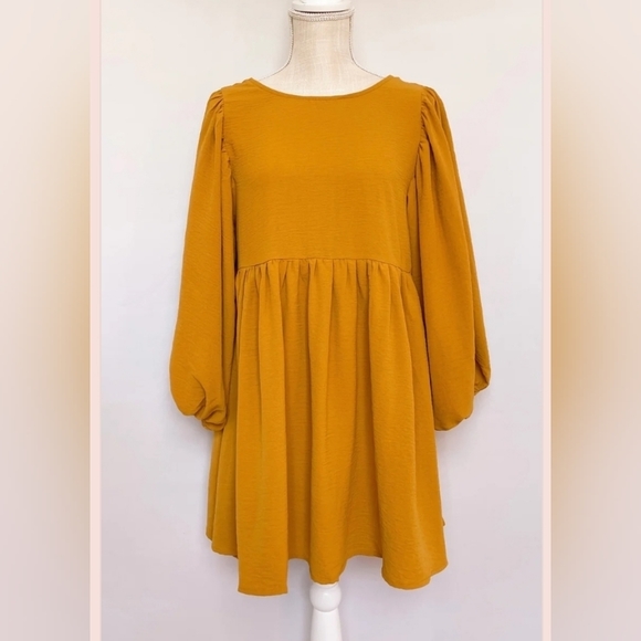 Vici Mustard a. Calin Solid Woven Mini Dress - Picture 7 of 10